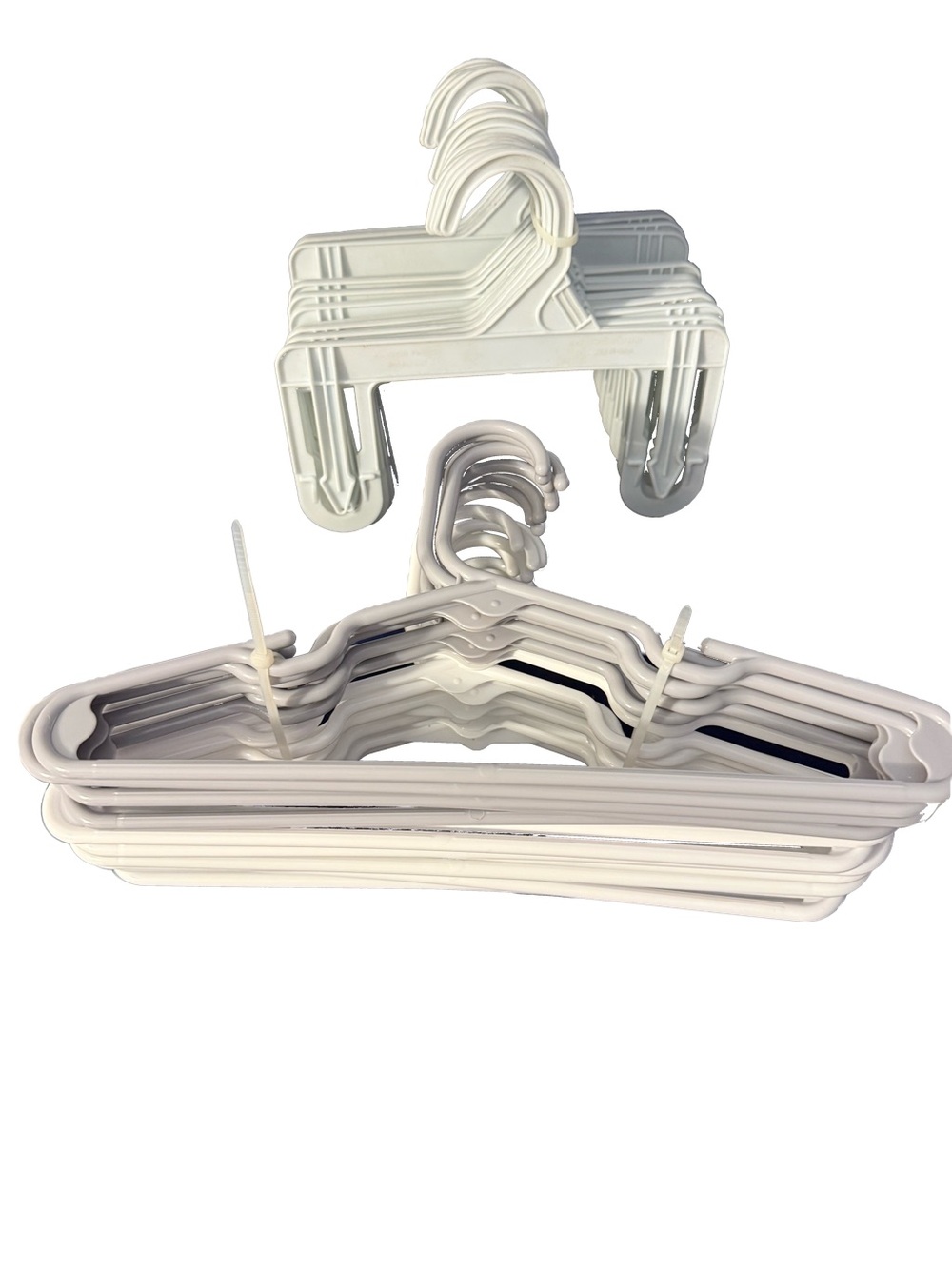White Plastic Children’s Clothes Hangers Multipack 36 Pack 18 Shirts 18 Pants